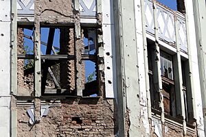 Siege-Shattered Facade - Sarajevo - Bosnia and Herzegovina