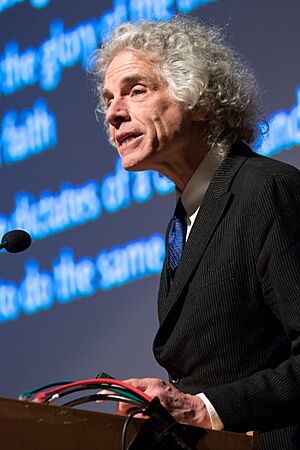 Steven Pinker giving a lecture for Humanists UK