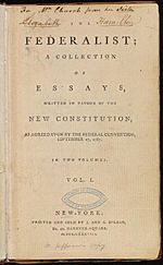 The Federalist (1st ed, 1788, vol I, title page) - 02