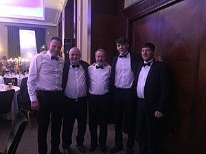 Tom Spillane, ex Kerry Star, Dermot Clifford, Fossa Gaa Chair, David Clifford, Munster Minor Footballer of the Year & Merry Talbot, Sec. Fossa Gaa