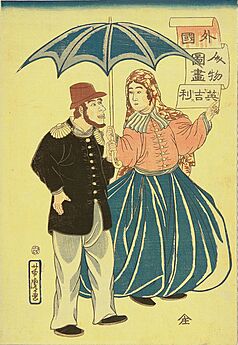 Utagawa Yoshitora (1860) English Couple (crop)