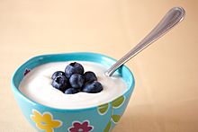 Vegan yogurt with blueberries