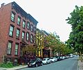 View west along First Street from Ten Broeck Street, Albany, NY