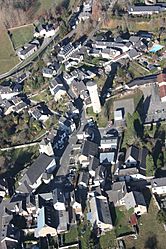 An aerial view of the village