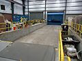 Warehouse in New Jersey where trucks deliver granite slabs