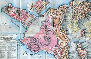 1780~. Pianta della città e fortezze di Corfù