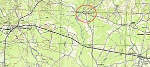 Location of Sarecta circled on 1943 map