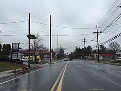 The main intersection in Ewingville as it appeared in 2016