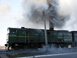 Air pollution by diesel locomotive