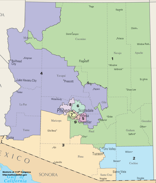 Image Arizona Congressional Districts 113th Congress