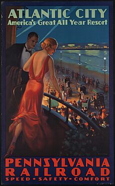 Atlantic City—America's Great All Year Resort, Pennsylvania Railroad, painting by Edward Mason Eggleston