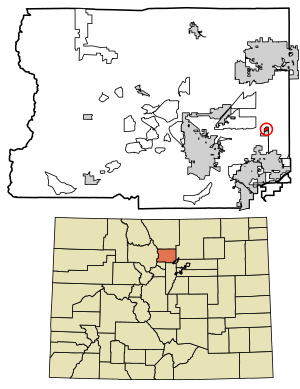 Location of the Leyner CDP in Boulder County, Colorado.