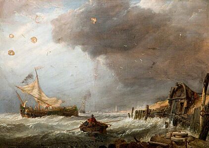 Clarkson Frederick Stanfield (1793-1867) - Off Calais - OP280 - Wolverhampton Art Gallery