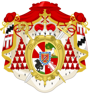 Coat of arms of Wilhelm Egon von Fürstenberg, Prince-Bishop of Strasbourg