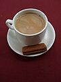 Cup of tea and bourbon biscuit