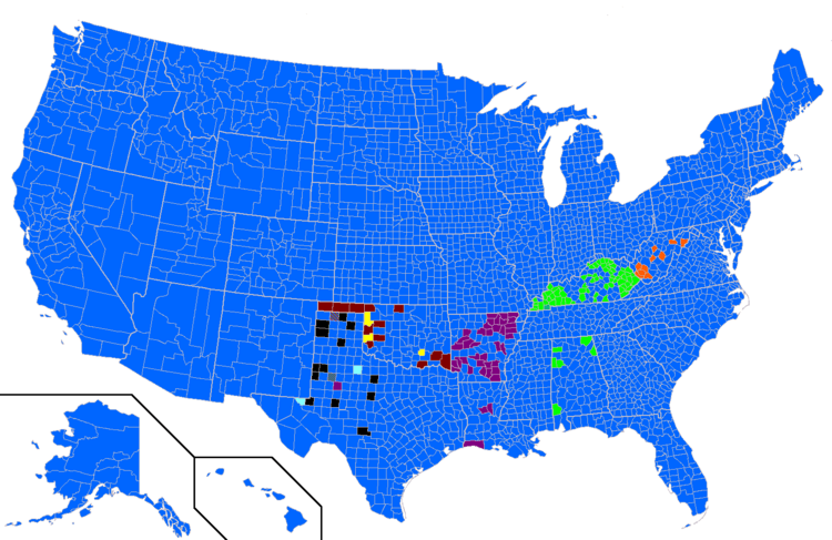 Democratic Party presidential primaries results by county, 2012
