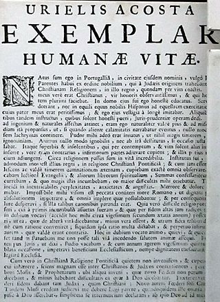 Exemplar Humanae Vitae, Uriel Acosta
