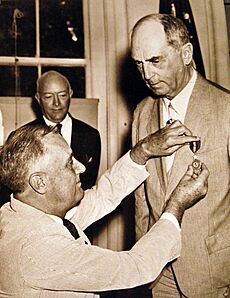 FDR presents Leahy with Navy Distinguished Service Medal July 28, 1939