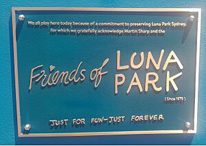 Friends of Luna Park plaque at Luna Park, Sydney