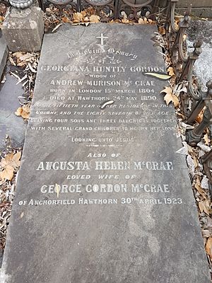 Gravestone of Georgiana Huntly McCrae