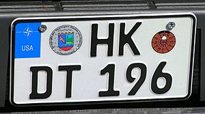 HK-Nummernschild der US-Streitkräfte