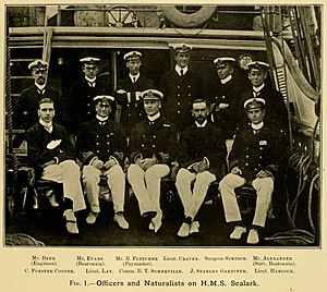 HMS Sealark officers and naturalists 1905 transactionsofli212linn 0037.jpg
