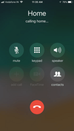 IPhone calling screen