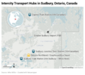 Intercity Transport Hubs in Sudbury, Ontario, Canada