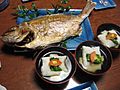 Japanese zoni and roasted fish
