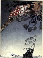 Kay Nielsen - East of the sun and west of the moon - and flitted away as far as they could from the castle