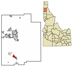 Location of Harrison in Kootenai County, Idaho.