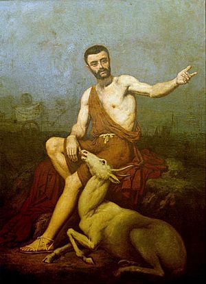 Léon Pallière - Sertório e sua corça, 1849