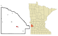 Location of Dawson, Minnesota