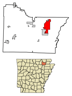 Location in Lawrence County, Arkansas