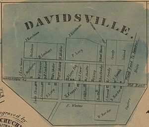 Map of Davidsville, Somerset County, Pennsylvania, from 1860 Somerset County Map by Edward L Walker
