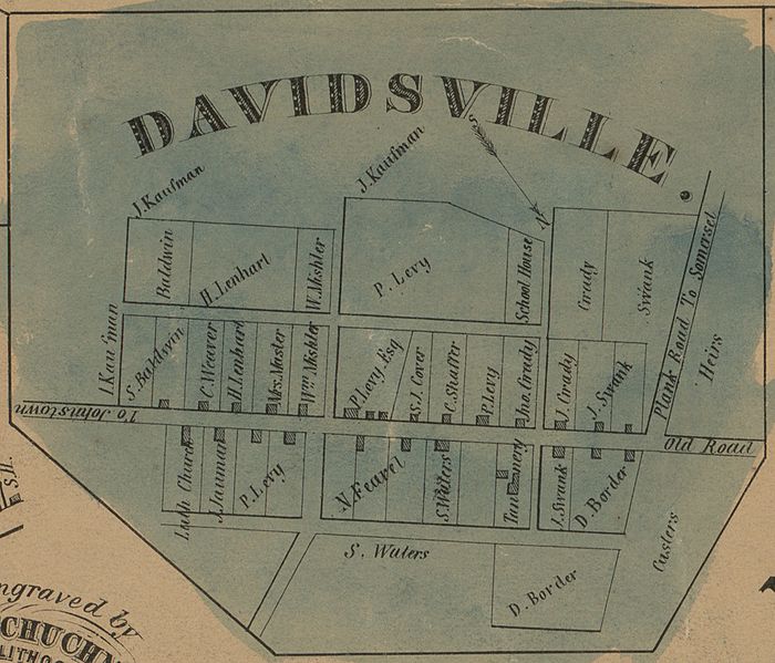 Image Map of Davidsville, Somerset County, Pennsylvania, from 1860