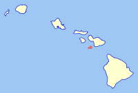 Map of Hawaii highlighting Kahoolawe