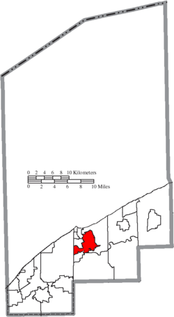 Location of Painesville in Lake County