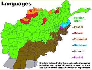 Map of Languages (in Districts) in Afghanistan
