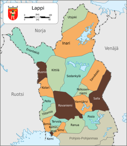 Map of Lapland, Finland-fi