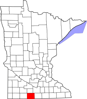 Map of Minnesota highlighting Martin County