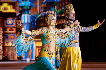 Margarita Drobiazko and Povilas Vanagas at the "Scheherazade's Love Story" show in 2024.png