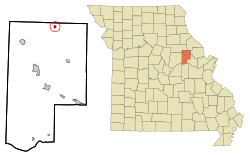 Location of Middletown, Missouri
