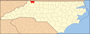 North Carolina Map Highlighting Alleghany County
