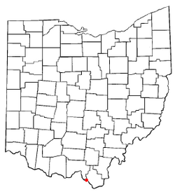 Location of Hanging Rock, Ohio