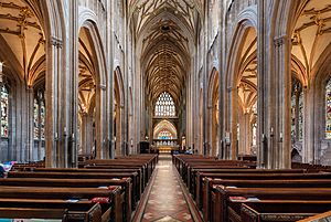 Panoramic view of St Mary Redcliffe nave