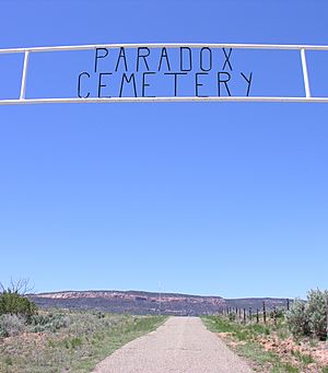 Paradox Cemetery sign