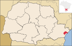 Location of Paranaguá in Paraná