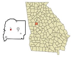 Location in Pike County and the state of Georgia