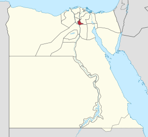 Qalyubia Governorate on the map of Egypt